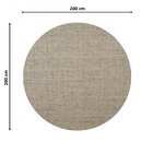 Tapete Sisal Redondo Liso 200cm Apaeb Polar
