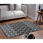 Tapete Sisal Sala 1 50 X 2 00 Antider. Preto/ Cinza S-566