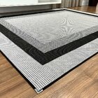 Tapete Sisal Sala Quarto 2,00x2,50 Preto/ Cinza S-587