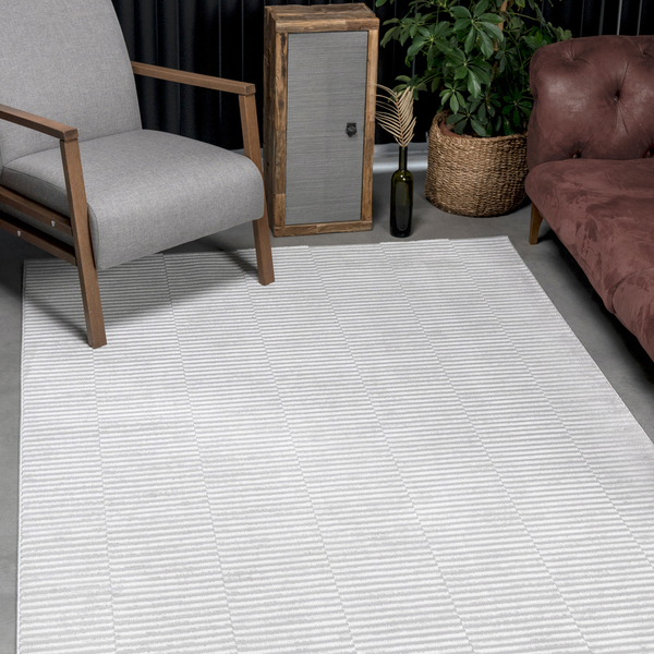 Tapete Sofia 04 0,50x0,80 - Bege E Cinza - Edantex