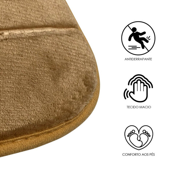 Tapete Soft Para Banheiro Antiderrapante 40x60cm - Bege