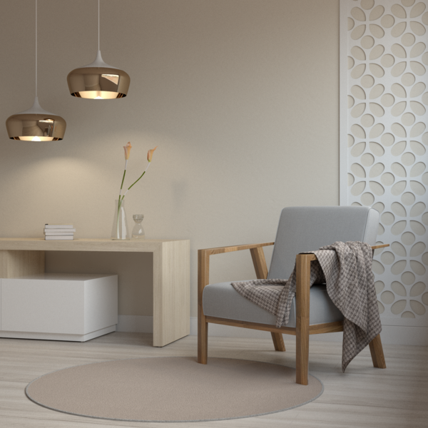 Tapete Soft Premium Bege - 140 Cm Redondo