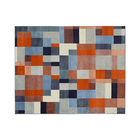 Tapete Supreme Quadros Laranja e Azul 2,00x1,50m Tapetes São Carlos