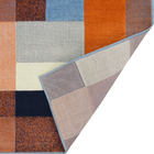 Tapete Supreme Quadros Laranja e Azul 2,00x1,50m Tapetes São Carlos