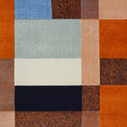 Tapete Supreme Quadros Laranja e Azul 2,00x1,50m Tapetes São Carlos