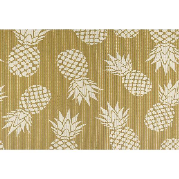 Tapete Tropical Abacaxi Bege 0,43x0,65m - Kapazi