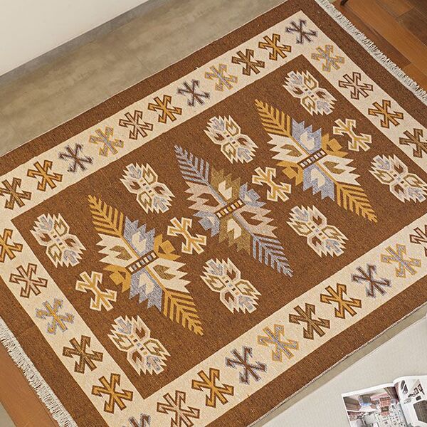 Tapete Turco Kilim - Antep - 1,40m X 2,00m - Marrom - Desenho