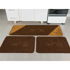 Tapetes De Cozinha Pelúcia Tabaco Gourmet Café 3 Peças Antide