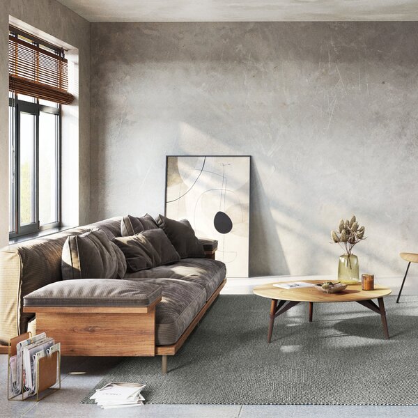 Tapetes De Sisal Natural Comfort Cinza 2,00x2,50  Cinza