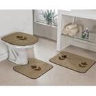 Tapetes Pelúcia Banheiro Bordado Tulipa 3 Peças Cor