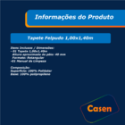 Tapetes Quarto/sala Pêlo Alto Super Macio Casen Bege