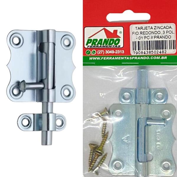 Tarjeta Zincada, Fio Redondo, 3 Polegadas - 01 Peça Prando