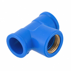 Tê 90° com Bucha Roscável e Soldável Azul 20mm 1/2" Plastilit