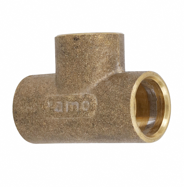 Tê 90° Latão Liso Água Quente e Fria 15mm ou 1/2" Ramo