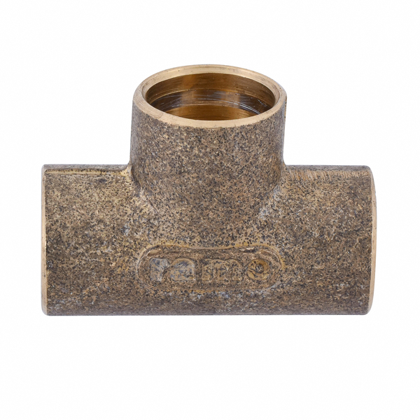 Tê 90° Latão Liso Água Quente e Fria 22mm ou 3/4" Ramo