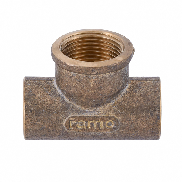 Tê 90° Latão Roscável e Liso Água Quente e Fria 22mm ou 3/4" Ramo