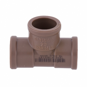 Tê PVC Marrom Roscável e Soldável 1/2