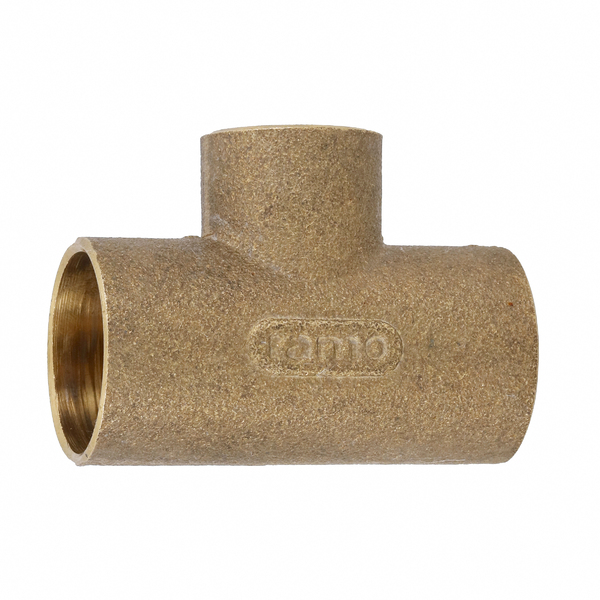 Tê de Redução Latão Liso Água Quente e Fria 35x28mm ou 1.1/4"x1" Ramo