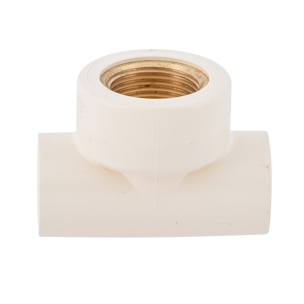 Tê de Transição CPVC Roscável e Liso para Condução de Água Quente 22mm ou 3/4" Tigre