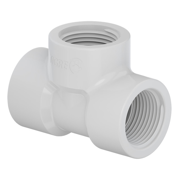 Tê PVC Branco Roscável 1/2" 20mm Tigre
