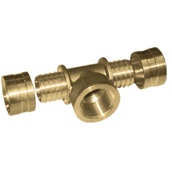 Tê Rosca Central Fêmea Pex Água 16x1/2x16 Kit C/ 12 - Emmeti