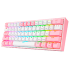 Teclado Bluetooth Gamer Mecanico Fizz Pro Branco E Rosa Rgb K