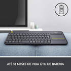 Teclado Com Touchpad Integrado Para Tv Logitech K400 Plus Wir