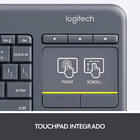 Teclado Com Touchpad Integrado Para Tv Logitech K400 Plus Wir