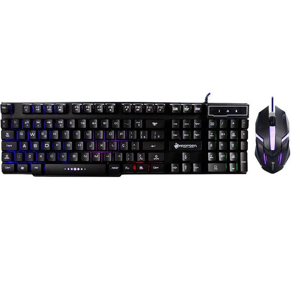 Teclado E Mouse Gamer Usb Semi Mecanico Kit Hoopson Tpc-053k