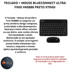 Teclado E Mouse Kit Bluetooth Sem Fio Ultra Fino Hk8880 Preto