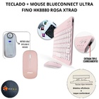 Teclado E Mouse Kit Bluetooth Sem Fio Ultra Fino Hk8880 Rosa