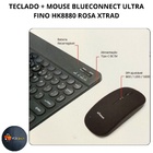 Teclado E Mouse Kit Bluetooth Sem Fio Ultra Fino Hk8880 Rosa