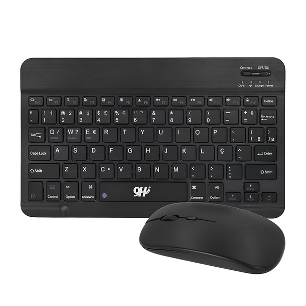 Teclado E Mouse Sem Fio A6732 Slim Recarregável Preto Alta Co