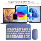 Teclado E Mouse Sem Fio A6732 Slim Recarregável Roxo Alta Com
