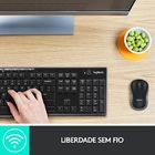 Teclado E Mouse Wireless Logitech Mk270 Usb Preto E Cinza Sem