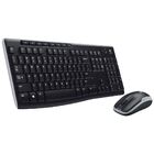 Teclado E Mouse Wireless Logitech Mk270 Usb Preto E Cinza Sem