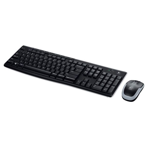 Teclado E Mouse Wireless Logitech Mk270 Usb Preto E Cinza Sem