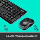 Teclado E Mouse Wireless Logitech Mk270 Usb Preto E Cinza Sem