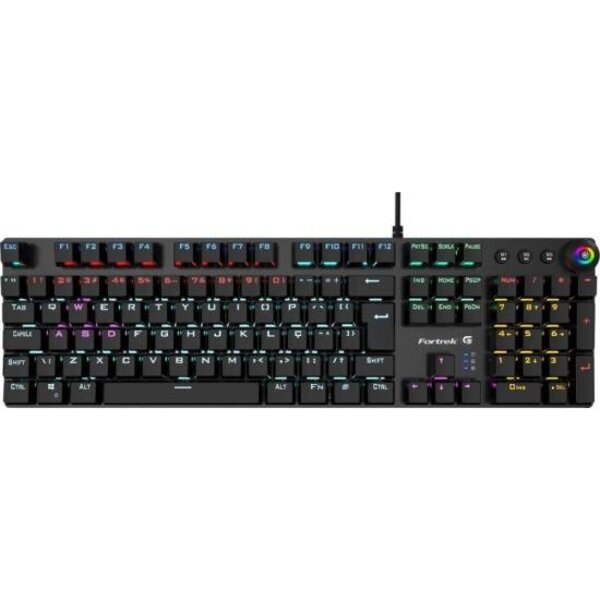 Teclado Gamer Mecânico Rgb Gpro K7 Rainbow Black Edition Fort