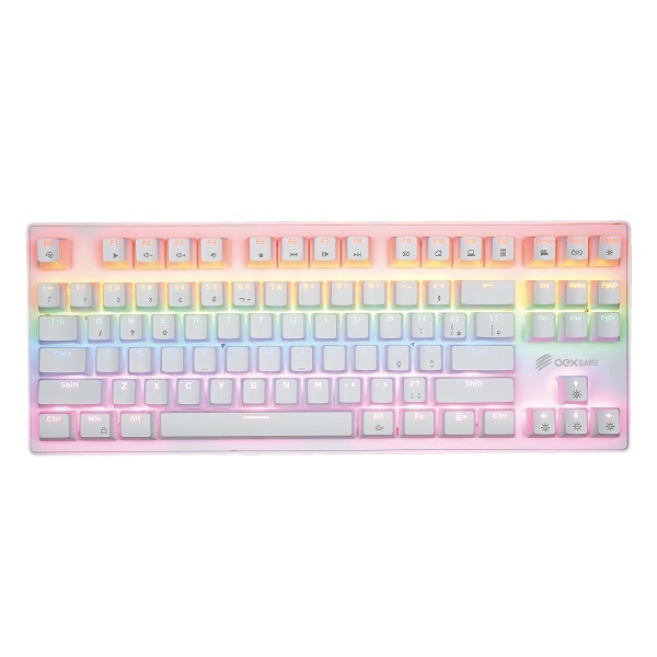 Teclado Gamer Mecanico Wolf Led Branco Oex Tc605