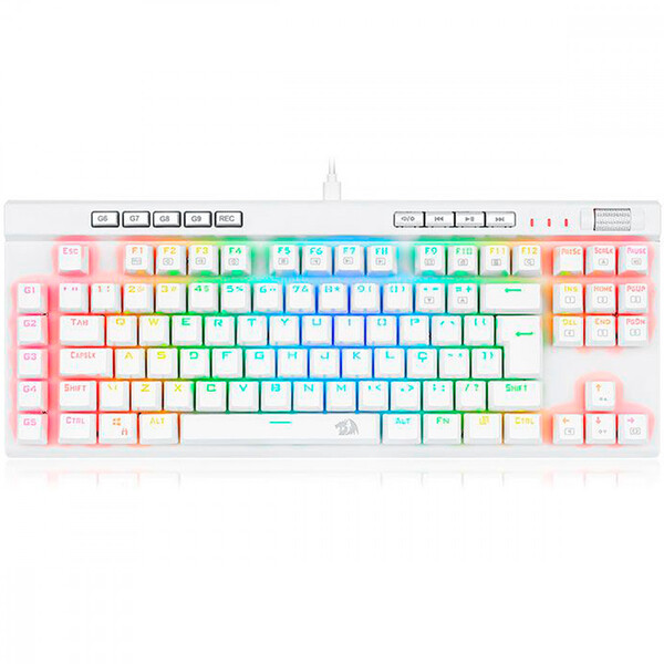 Teclado Gamer Óptico Redragon Magic Wand Pro Lunar White Rgb