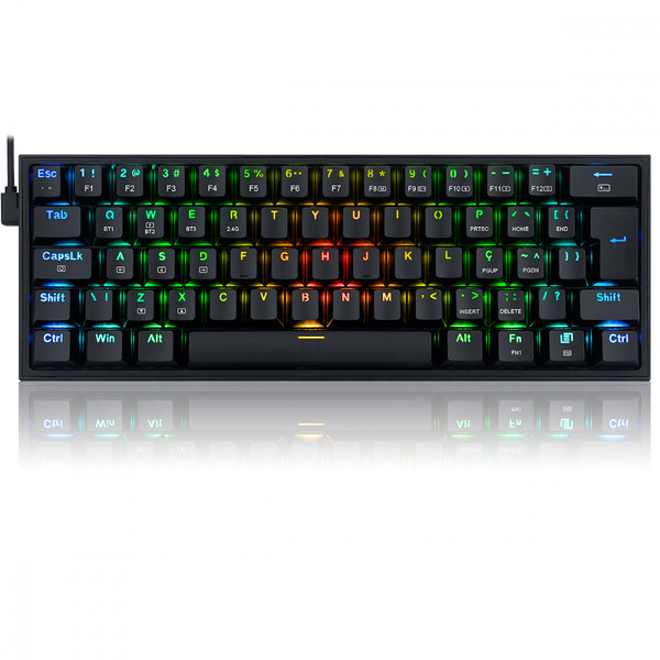Teclado Gamer Sem Fio Redragon Fizz Pro Rgb Mecânico Switch B
