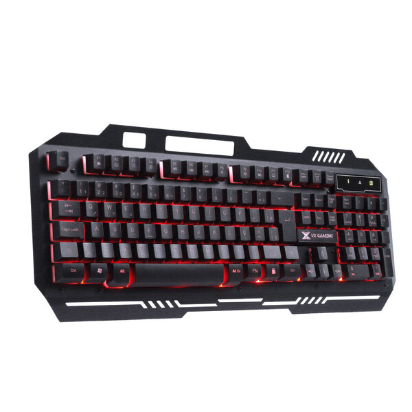 Teclado Gamer Vx Shield Abnt2 Multimidia Led Vermelho 1.8 M U