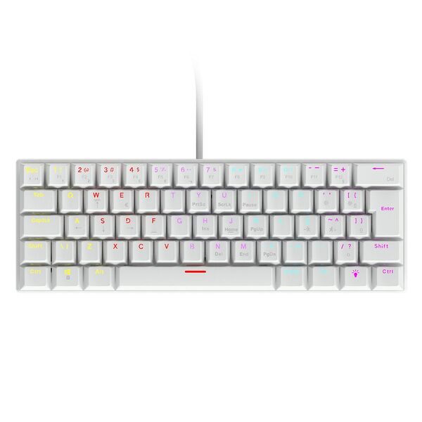 Teclado Mecânico 60% Vinik Anihi White - Switch Red - Led Rai