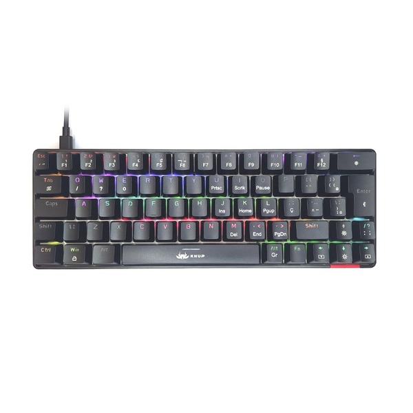 Teclado Mecânico Gamer Pc Led Rgb Abnt2 Switch Blue Knup Kp-t