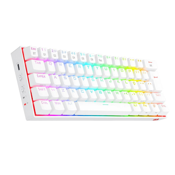 Teclado Mecânico Redragon Draconic Branco 60% Bluetooth Ptbr