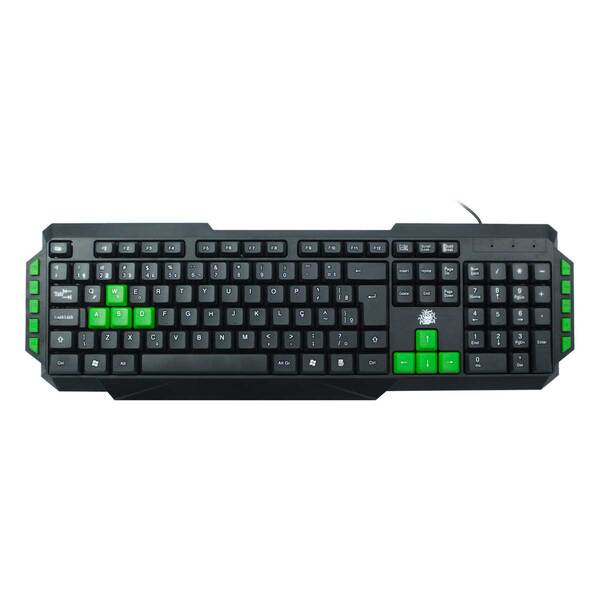 Teclado Preto Com Verde Start 2.0 Para Jogos - Abnt2