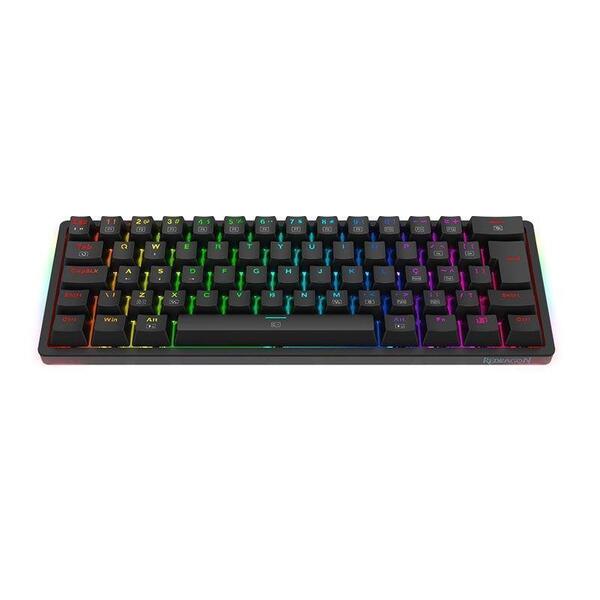 Teclado Redragon Gamer Mecanico Akali Preto Rgb Switch Marrom