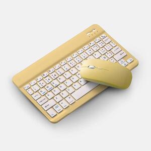 Foto de Teclado Sem Fio Bluetooth Recarregável Com Mouse - Amarelo
