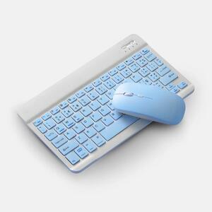 Foto de Teclado Sem Fio Bluetooth Recarregável Com Mouse - Azul